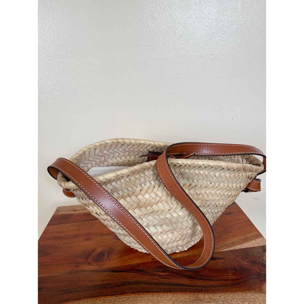 Mango Tan and Brown Shoulder Bag with Woven Design